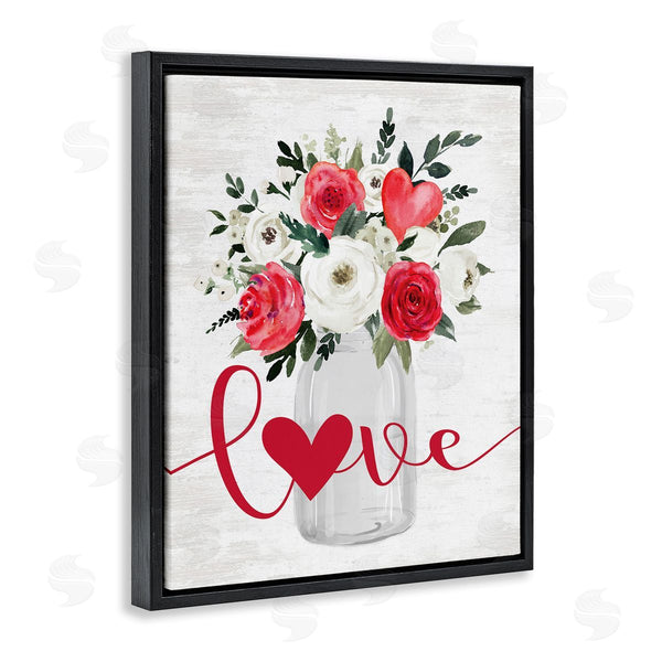 Stupell Industries Lettered And Lined | Red Love Bouquet