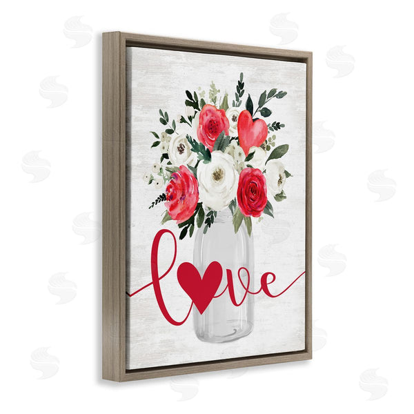 Stupell Industries Lettered And Lined | Red Love Bouquet