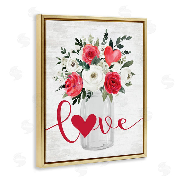 Stupell Industries Lettered And Lined | Red Love Bouquet