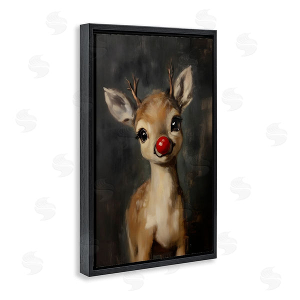 Stupell Industries Lettered And Lined | Red Nose Baby Reindeer