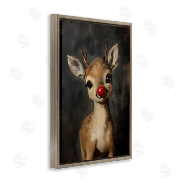 Stupell Industries Lettered And Lined | Red Nose Baby Reindeer