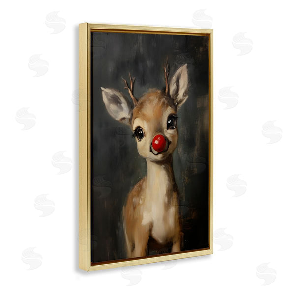 Stupell Industries Lettered And Lined | Red Nose Baby Reindeer