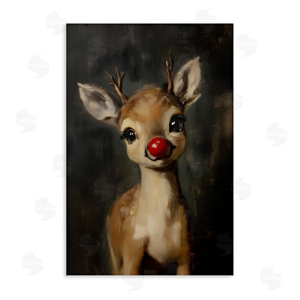stupell industries Lettered and Lined | Red Nose Baby Reindeer