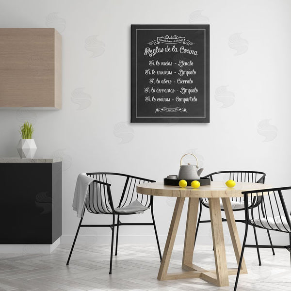 Stupell Industries Lettered And Lined | Reglas De La Cocina Wall Art