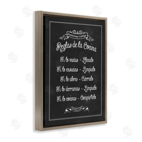 Stupell Industries Lettered And Lined | Reglas De La Cocina Wall Art