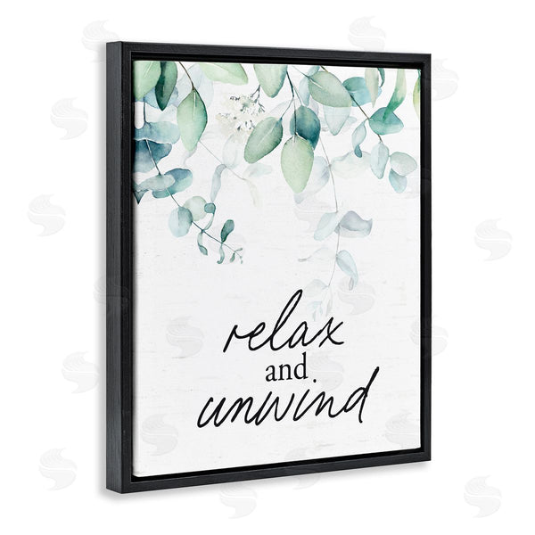 Stupell Industries Lettered And Lined | Relax And Unwind Herb Leaves Wall Art