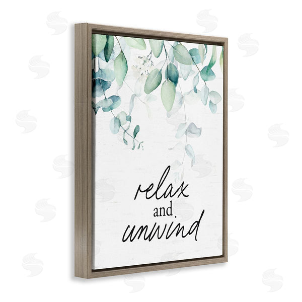 Stupell Industries Lettered And Lined | Relax And Unwind Herb Leaves Wall Art