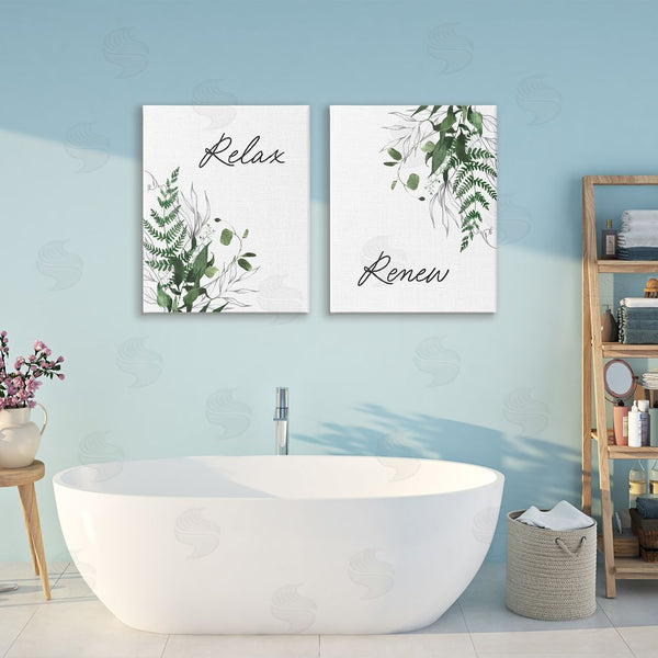Stupell Industries Lettered And Lined | Relax Renew Botanical Leaves Wall Art