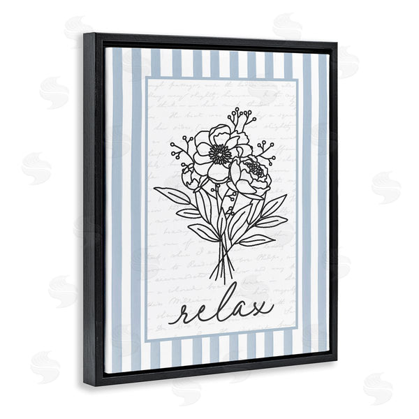 Stupell Industries Lettered And Lined | Relax Striped Bath Flowers