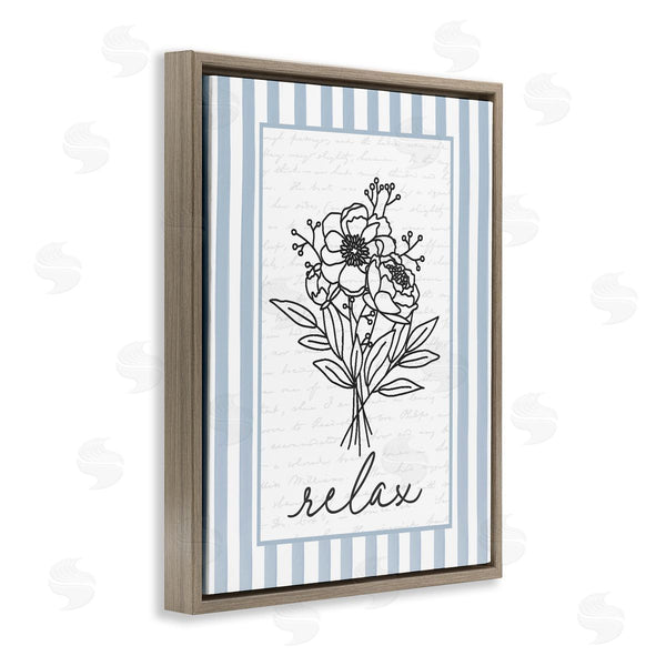 Stupell Industries Lettered And Lined | Relax Striped Bath Flowers