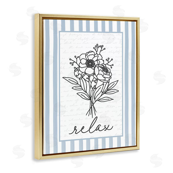 Stupell Industries Lettered And Lined | Relax Striped Bath Flowers