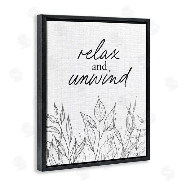 Stupell Industries Lettered And Lined | Relax Unwind Minimalist Leaves Wall Art