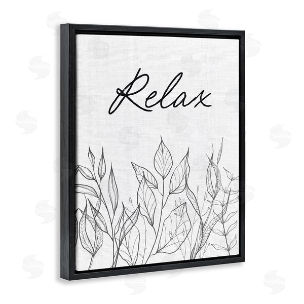 Stupell Industries Lettered And Lined | Relax With Leaf Outlines Wall Art