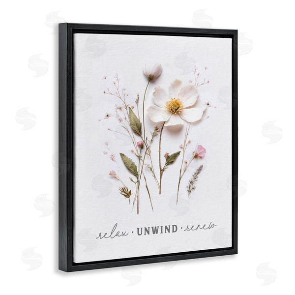 Stupell Industries Lettered And Lined | Relaxing Pressed Flowers Wall Art