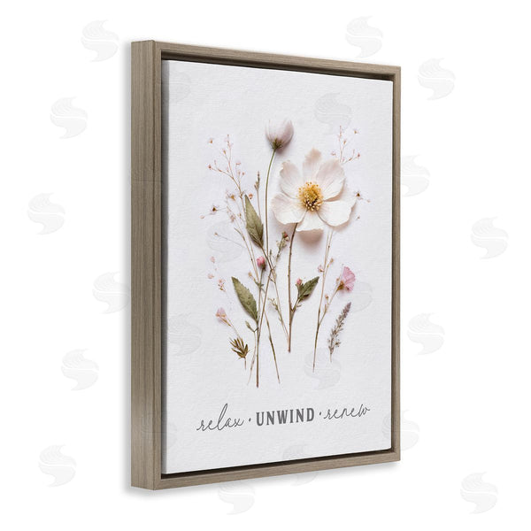 Stupell Industries Lettered And Lined | Relaxing Pressed Flowers Wall Art