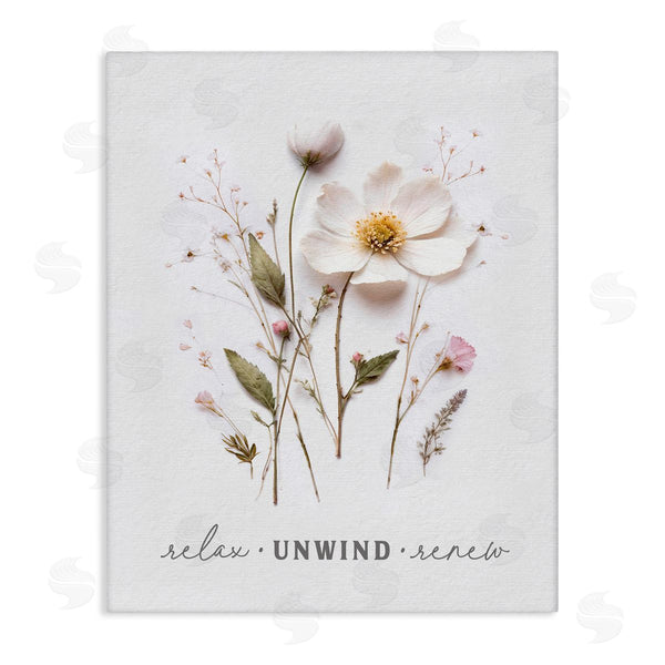 stupell industries Lettered and Lined | Relaxing Pressed Flowers Wall Art
