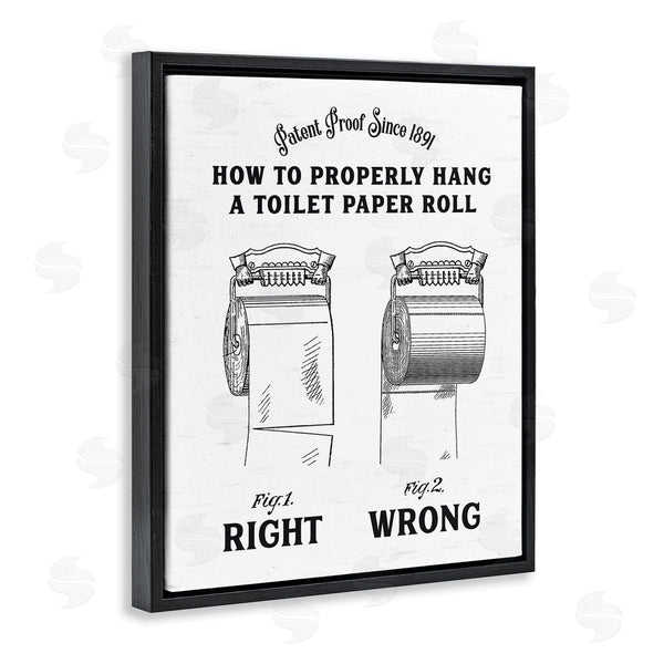 Stupell Industries Lettered And Lined | Right & Wrong Toilet Roll Wall Art