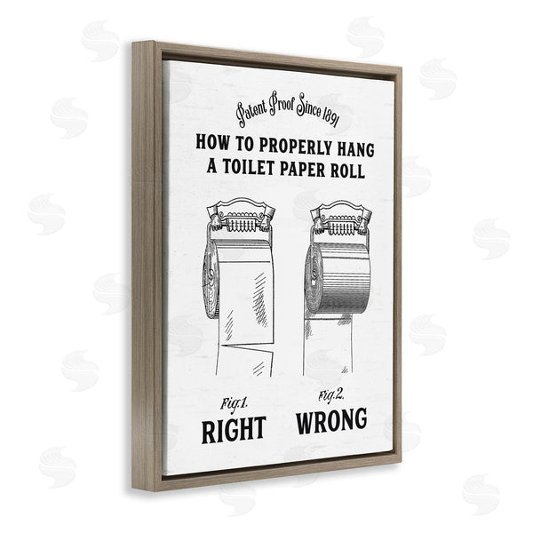 Stupell Industries Lettered And Lined | Right & Wrong Toilet Roll Wall Art