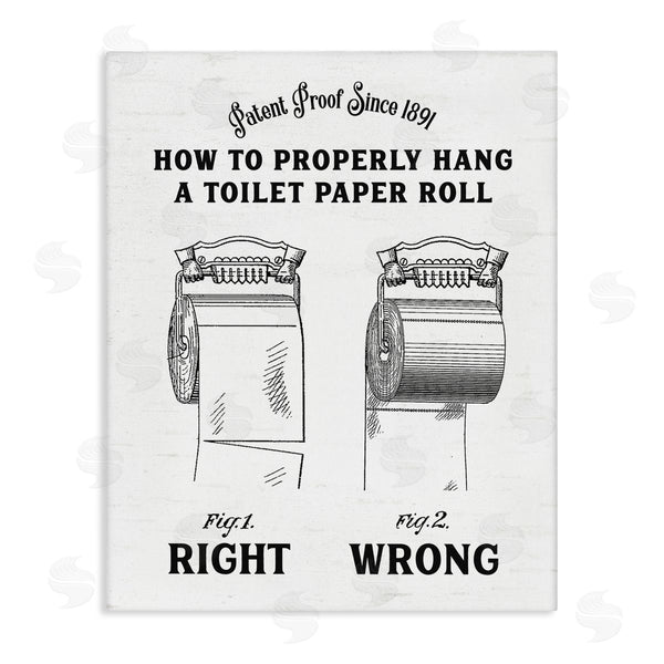 stupell industries Lettered and Lined | Right & Wrong Toilet Roll Wall Art