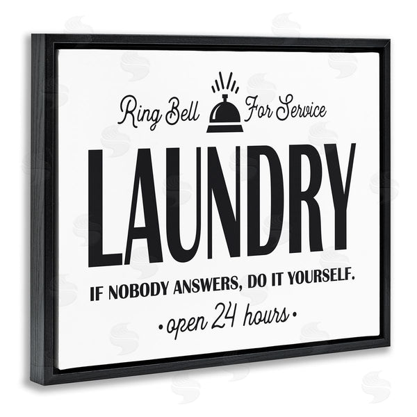 Stupell Industries Lettered And Lined | Ring Bell For Service Sign Sassy Laundry Phrase Wall Art