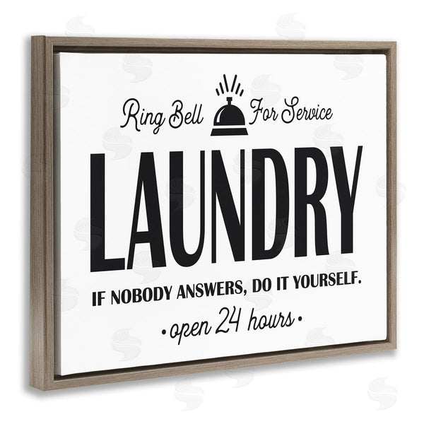 Stupell Industries Lettered And Lined | Ring Bell For Service Sign Sassy Laundry Phrase Wall Art