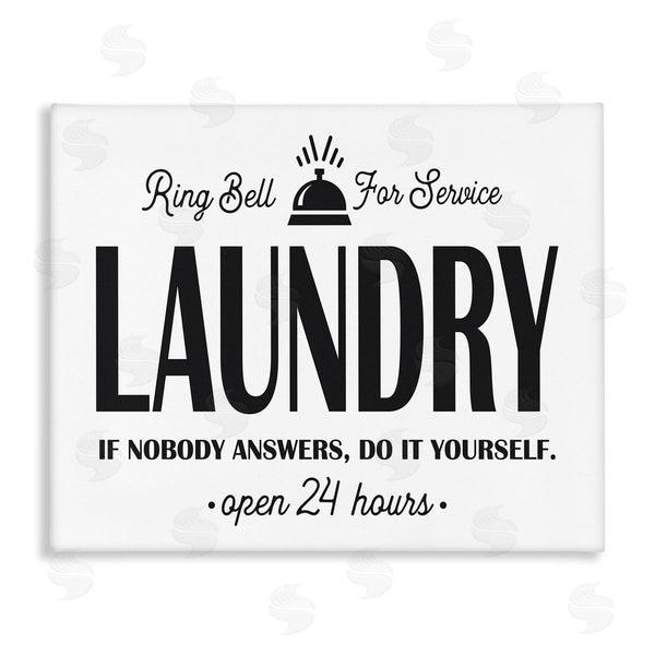 stupell industries Lettered and Lined | Ring Bell for Service Sign Sassy Laundry Phrase Wall Art