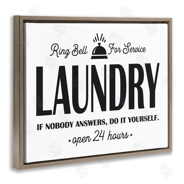 Stupell Industries Lettered And Lined | Ring Bell Laundry Signage Vintage Text Style Wall Art
