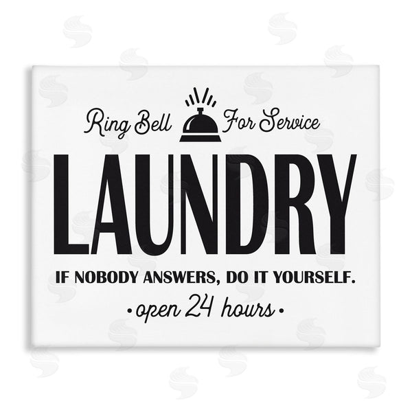 stupell industries Lettered and Lined | Ring Bell Laundry Signage Vintage Text Style Wall Art