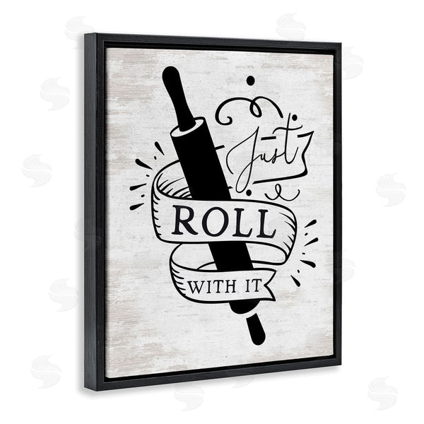 Stupell Industries Lettered And Lined | Roll With It Kitchen Wall Art