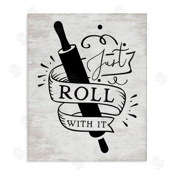 stupell industries Lettered and Lined | Roll With It Kitchen Wall Art