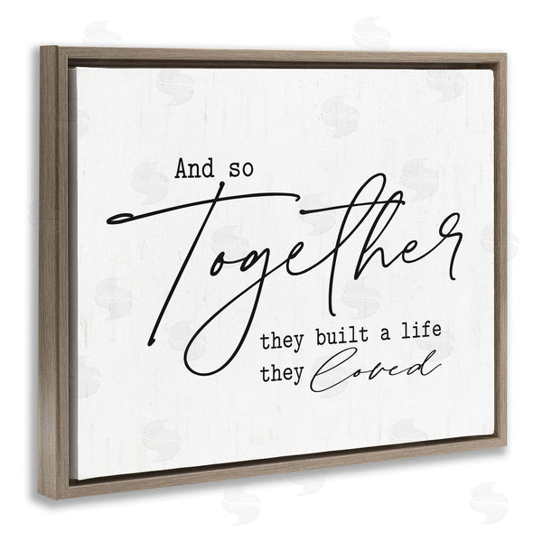Stupell Industries Lettered And Lined | Romantic Together Quote Casual Birch Pattern Calligraphy Wall Art