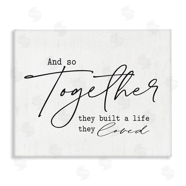 stupell industries Lettered and Lined | Romantic Together Quote Casual Birch Pattern Calligraphy Wall Art