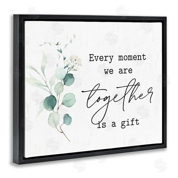 Stupell Industries Lettered And Lined | Romantic Together Typography Phrase Eucalyptus Floral Blossoms Wall Art