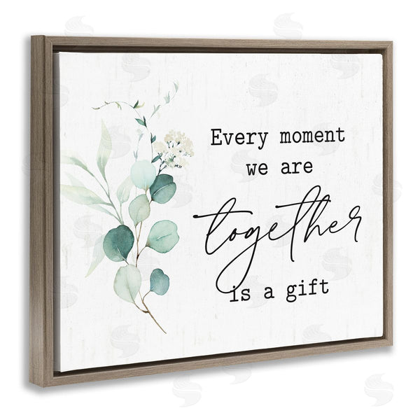 Stupell Industries Lettered And Lined | Romantic Together Typography Phrase Eucalyptus Floral Blossoms Wall Art