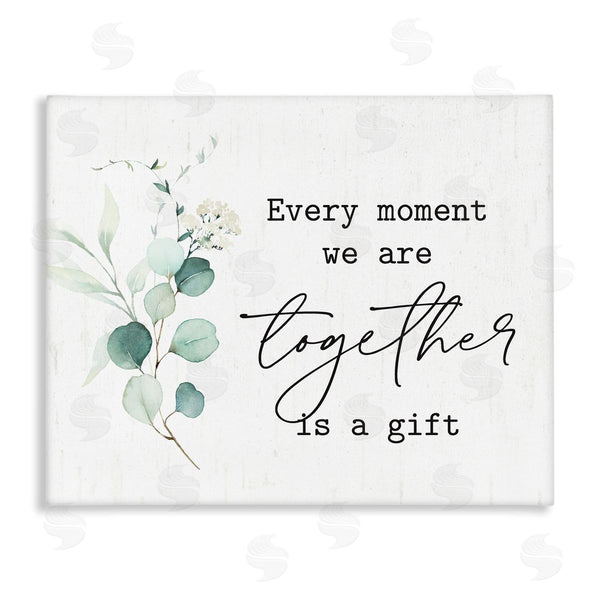 stupell industries Lettered and Lined | Romantic Together Typography Phrase Eucalyptus Floral Blossoms Wall Art