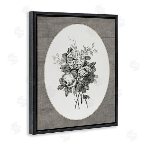 Stupell Industries Lettered And Lined | Round Vignette Of Flowers