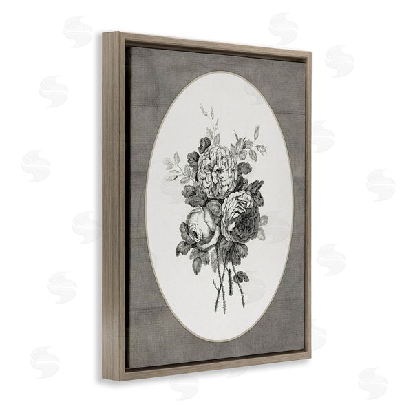 Stupell Industries Lettered And Lined | Round Vignette Of Flowers