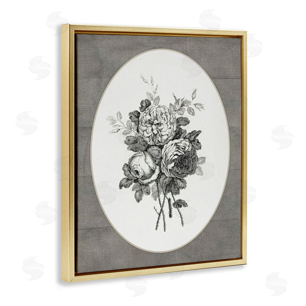 Stupell Industries Lettered And Lined | Round Vignette Of Flowers