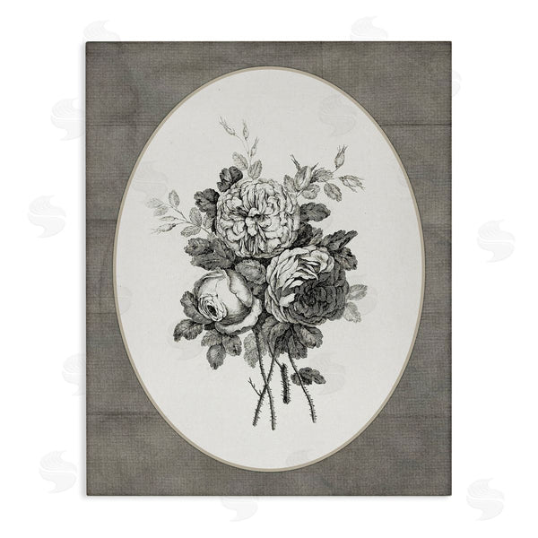 stupell industries Lettered and Lined | Round Vignette of Flowers
