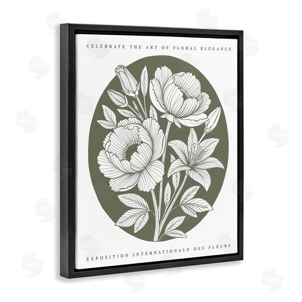 Stupell Industries Lettered And Lined | Rounded Green Iris Blossoms