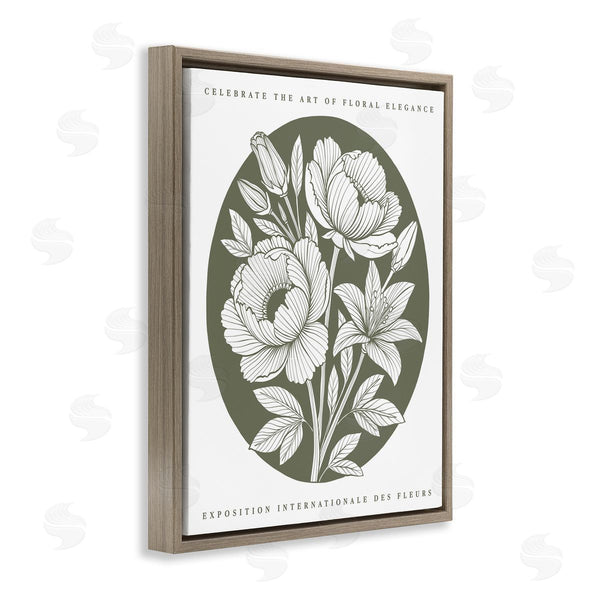 Stupell Industries Lettered And Lined | Rounded Green Iris Blossoms