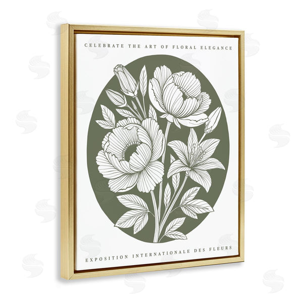 Stupell Industries Lettered And Lined | Rounded Green Iris Blossoms