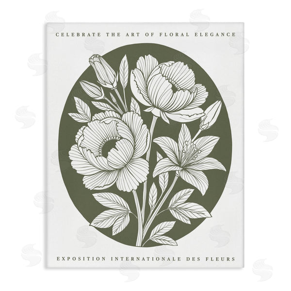stupell industries Lettered and Lined | Rounded Green Iris Blossoms