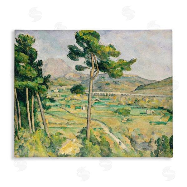 stupell industries Lettered and Lined | Rural Green Scenery Distant Bridge Mountain Trees Wall Art