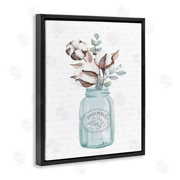 Stupell Industries Lettered And Lined | Rustic Brown Flower Plant Sprigs Vintage Jar Cursive Wall Art