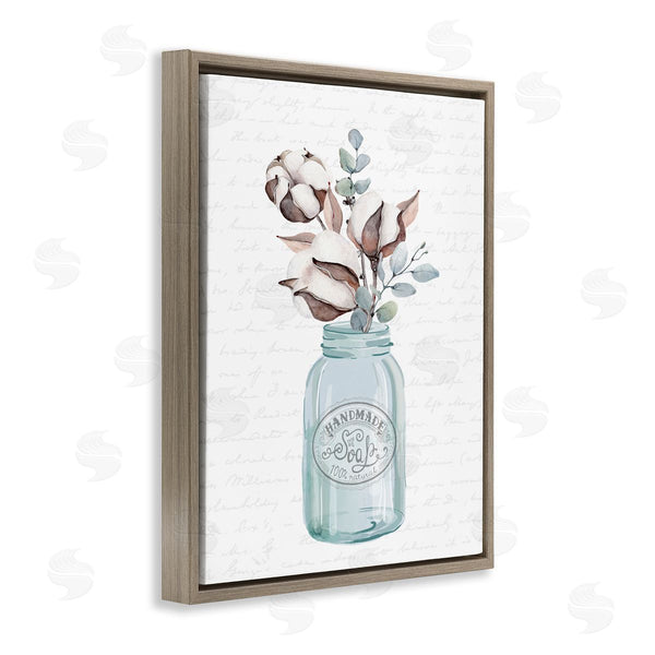 Stupell Industries Lettered And Lined | Rustic Brown Flower Plant Sprigs Vintage Jar Cursive Wall Art