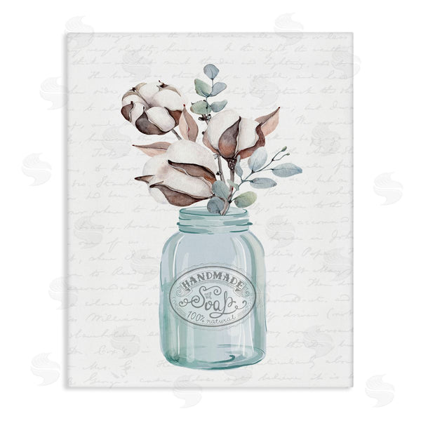 stupell industries Lettered and Lined | Rustic Brown Flower Plant Sprigs Vintage Jar Cursive Wall Art