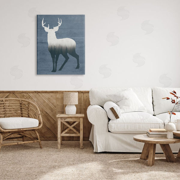 Stupell Industries Lettered And Lined | Rustic Deer Silhouette Cabin Style Grain Pattern Wall Art