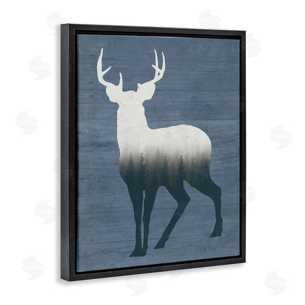 Stupell Industries Lettered And Lined | Rustic Deer Silhouette Cabin Style Grain Pattern Wall Art