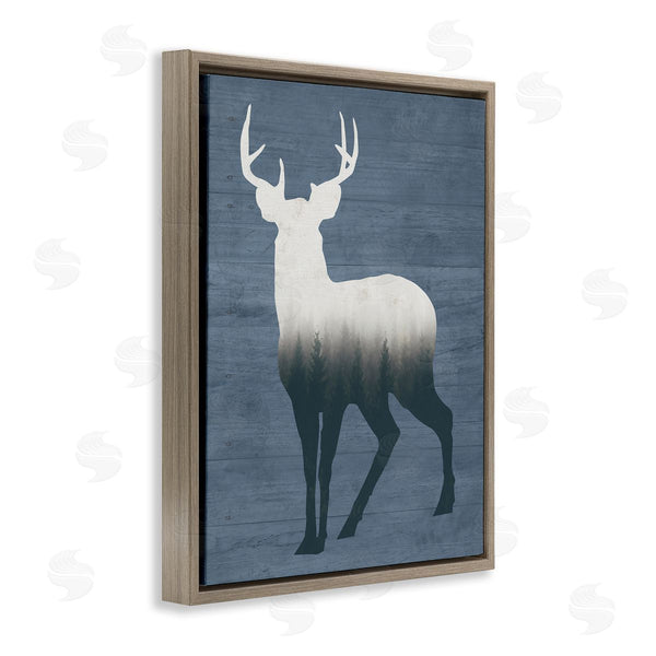 Stupell Industries Lettered And Lined | Rustic Deer Silhouette Cabin Style Grain Pattern Wall Art
